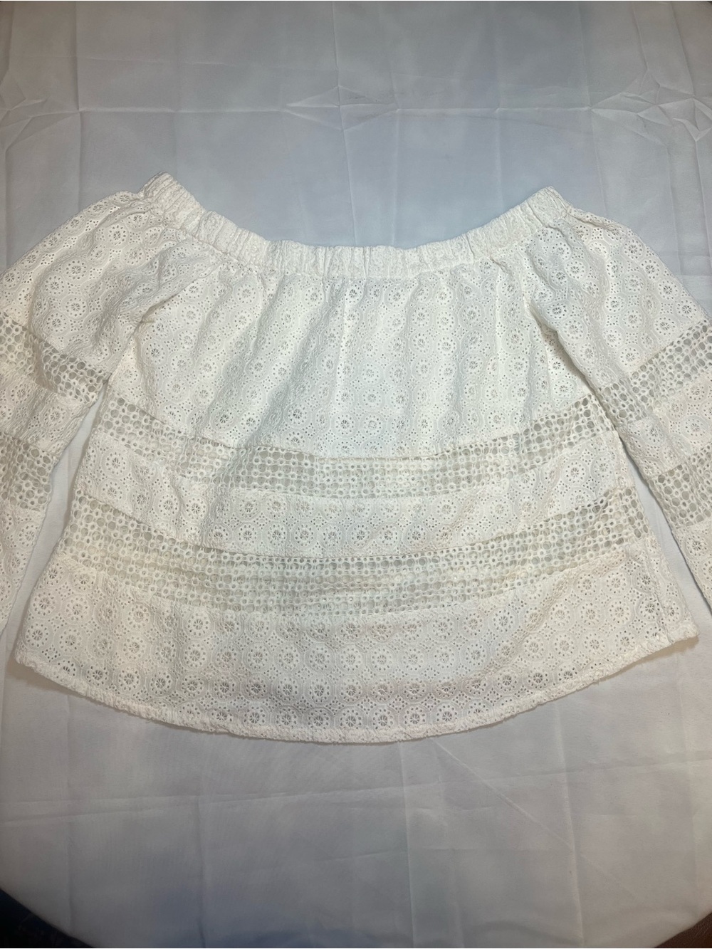 Rebecca Minkoff White Eyelet Off-Shoulder Blouse